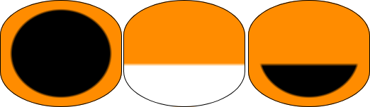 Smile of the pumpkin created with a radial and linear gradient